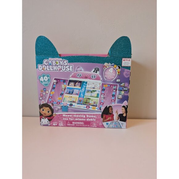 Gabbys Dollhouse Meow-Mazing Board Game For Kids With 40+ Pieces & Accessories - Picture 1 of 7